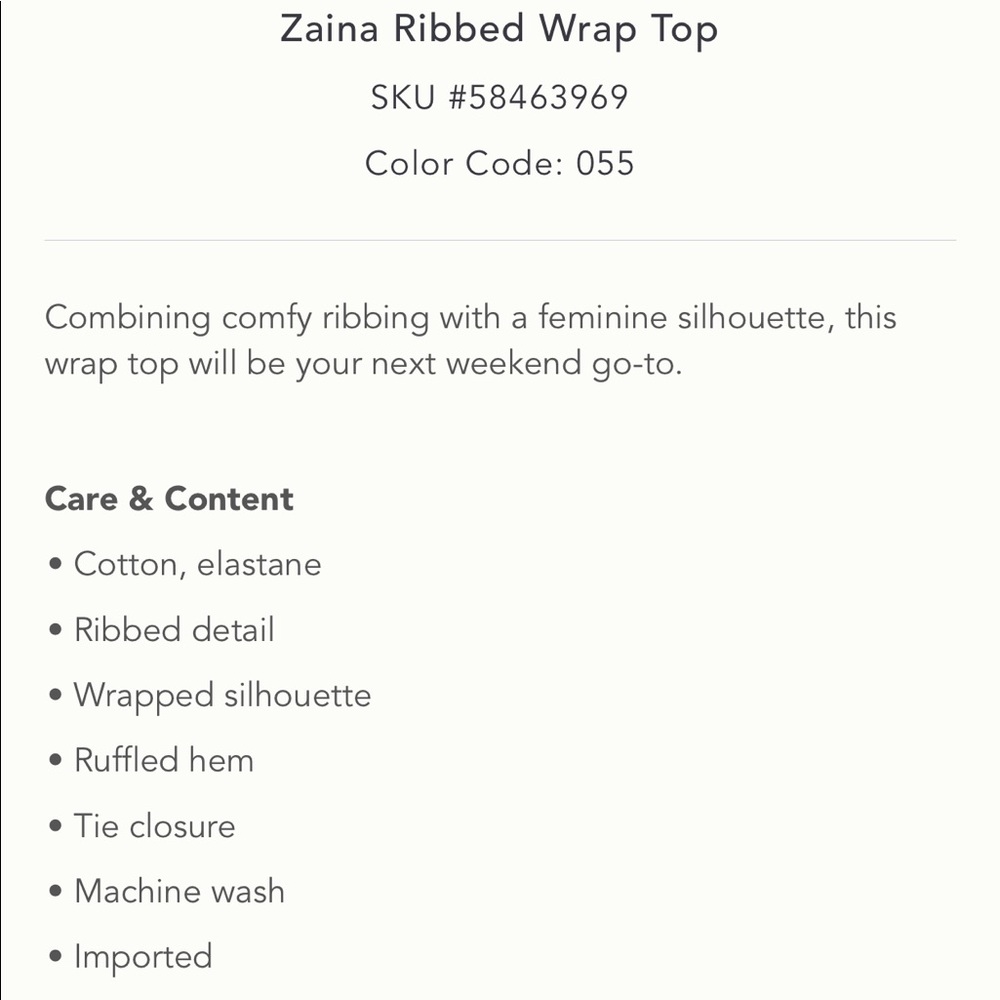 Anthropologie | ZAINA RIBBED WRAP TOP | Size M - Picture 6 of 6